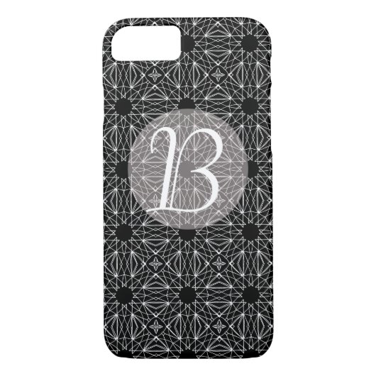 Coques Case-Mate iPhone Monogramme noir et blanc avec Motif (Dos)