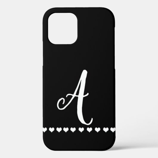 Coques Case-Mate iPhone Monogramme noir et blanc initial (Verso)