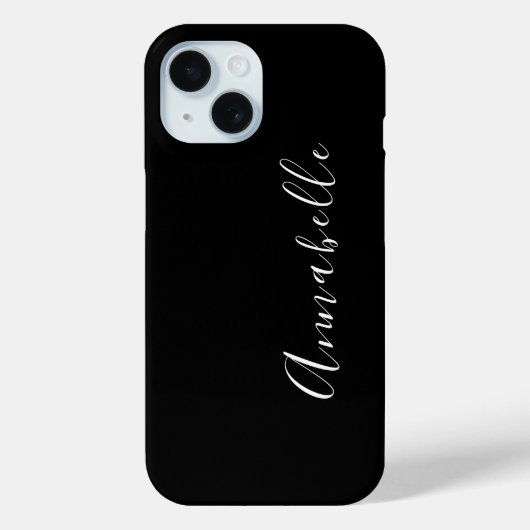 Coques Case-Mate iPhone Monogramme noir et blanc moderne (Verso)