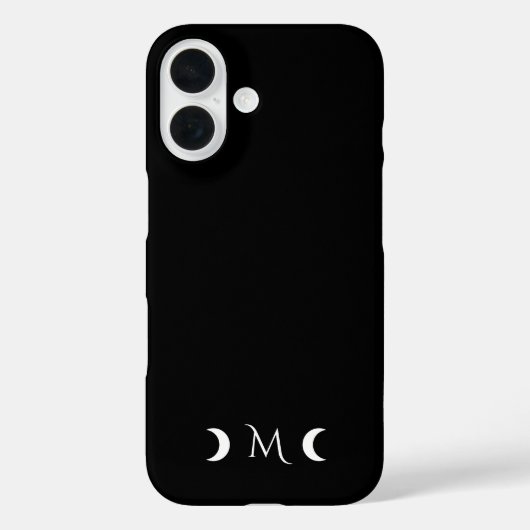 Coques Case-Mate iPhone Monogramme noir et blanc moderne des lunes de croi (Verso)