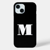 Coques Case-Mate iPhone Monogramme noir et blanc simple (Verso)