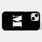 Coques Case-Mate iPhone Monogramme noir et blanc simple (Verso (horizontal))