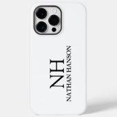 Coques Case-Mate iPhone Monogramme noir et blanc simple Moderne (Verso)