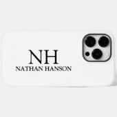 Coques Case-Mate iPhone Monogramme noir et blanc simple Moderne (Verso (horizontal))