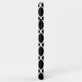 Coques Case-Mate iPhone Monogramme noir et fuchsia de Quatrefoil (Dos/Droite)