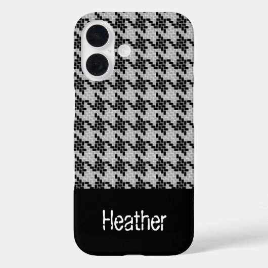 Coques Case-Mate iPhone Monogramme noir et gris motif de pied de  (Verso)
