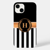 Coques Case-Mate iPhone Monogramme noir et or (Verso)