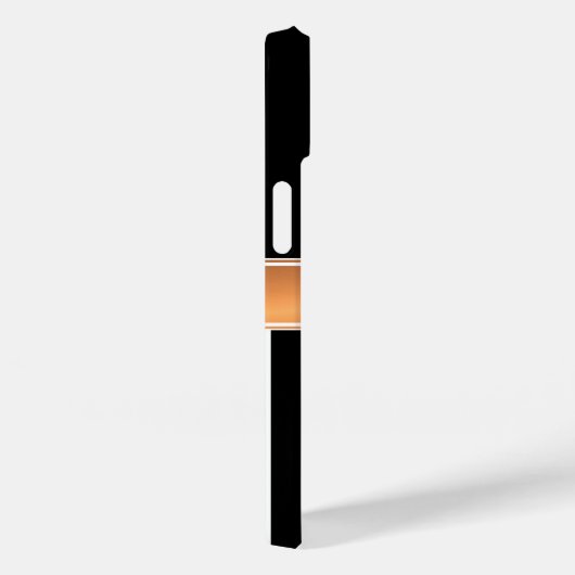 Coques Case-Mate iPhone Monogramme noir et or (Verso / Droite)