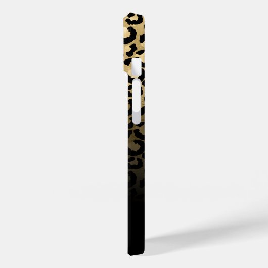 Coques Case-Mate iPhone Monogramme noir et or Léopard Ombre (Verso / Gauche)