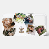 Coques Case-Mate iPhone Monogramme noir et or moderne Multi Photo (Verso (horizontal))