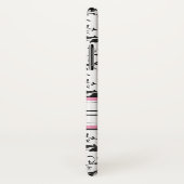 Coques Case-Mate iPhone Monogramme noir et rose de damassé (Dos/Droite)