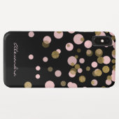 Coques Case-Mate iPhone Monogramme Noir et Rose d'huile Confetti (Dos (Horizontal))