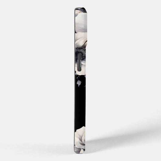 Coques Case-Mate iPhone Monogramme noir floral (Verso / Droite)