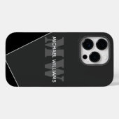 Coques Case-Mate iPhone Monogramme noir gris artistique moderne (Verso (horizontal))