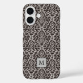 Coques Case-Mate iPhone Monogramme noir gris foncé (Verso)