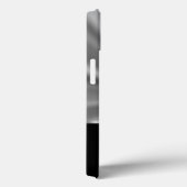 Coques Case-Mate iPhone Monogramme noir métallique en argent (Verso / Droite)