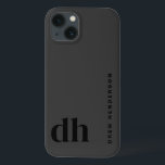 Case-Mate iPhone Case Monogramme noir minimaliste moderne<br><div class="desc">Le "Moderne minimaliste Monogramme noir Coque-coque iphone mat" est un exemple de coque iphone personnalisé qui s'adapte à un style sophistiqué. Ces coques iphone de coutume ne sont pas seulement des coques iphone branchés pour les hommes, mais aussi des coques iphone élégants pour les hommes, ce qui en fait des...</div>