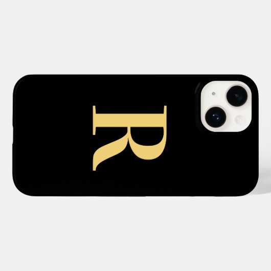 Coques Case-Mate iPhone Monogramme Noir Or (Verso (horizontal))