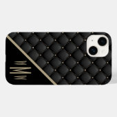 Coques Case-Mate iPhone Monogramme noir or courbé (Verso (horizontal))