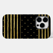 Coques Case-Mate iPhone Monogramme Noir Or rayé (Verso (horizontal))