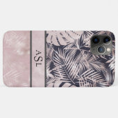 Coques Case-Mate iPhone Monogramme noir rose tropical Chic métallique (Dos (Horizontal))