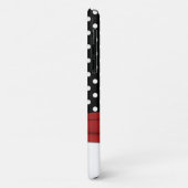 Coques Case-Mate iPhone Monogramme Noir Rouge Blanc Polka Dot iPhone 11 co (Dos/Gauche)