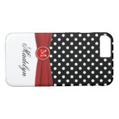 Coques Case-Mate iPhone Monogramme Noir Rouge Blanc Polka Dot iPhone 7 Coq (Dos (Horizontal))