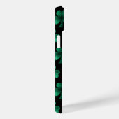 Coques Case-Mate iPhone Monogramme noir Shamrock Emerald Green Sparkles (Verso / Droite)