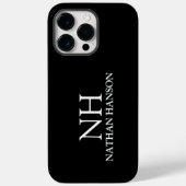 Coques Case-Mate iPhone Monogramme noir simple moderne (Verso)
