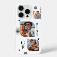 Monogramme Nom 3 Photo Collage tendance moderne