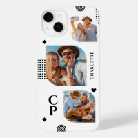 Monogramme Nom 3 Photo Collage tendance moderne