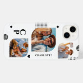 Coques Case-Mate iPhone Monogramme Nom 3 Photo Collage tendance moderne (Verso (horizontal))