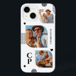 Coque Pour iPhone 14 Monogramme Nom 3 Photo Collage tendance moderne<br><div class="desc">Monogram Name 3 Photo Collage Tendance moderne casques de téléphone comprend un collage photo de trois de vos photos préférées avec votre nom personnalisé et monogramme en élégant script noir. Personnalisez en modifiant le texte dans les zones de texte fournies. Parfait pour l'anniversaire, Noël, la fête des mères et plus...</div>
