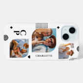 Coques Case-Mate iPhone Monogramme Nom 3 Photo Collage tendance moderne (Verso (horizontal))