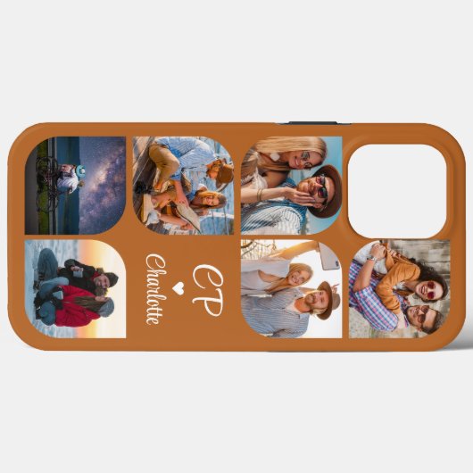 Coques Case-Mate iPhone Monogramme Nom 6 Photo Moderne Branché Simple (Verso (horizontal))