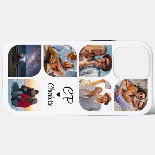 Coques Case-Mate iPhone Monogramme Nom 6 Photo Moderne Branché Simple (Verso (horizontal))