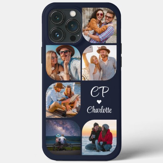 Coques Case-Mate iPhone Monogramme Nom 6 Photo Moderne Branché Simple (Verso)