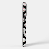 Coques Case-Mate iPhone Monogramme Nom Baseball Motif sans couture noir (Verso / Droite)