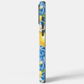 Coques Case-Mate iPhone Monogramme Nom Citron Bleu Jaune Floral (Verso / Gauche)