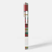 Coques Case-Mate iPhone Monogramme Nom du script Plaid Motif rouge rustiqu (Verso / Gauche)