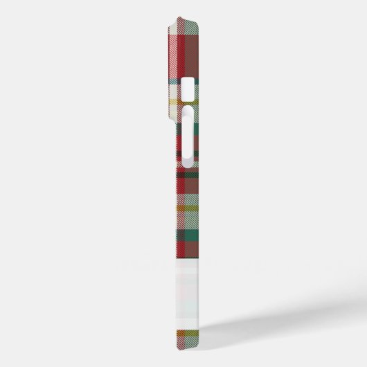 Coques Case-Mate iPhone Monogramme Nom du script Plaid Motif rouge rustiqu (Verso / Gauche)