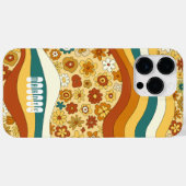 Coques Case-Mate iPhone Monogramme Nom Enfant Fleur Rayure Rétro Groovy (Verso (horizontal))