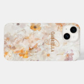 Coques Case-Mate iPhone Monogramme Nom Initial Élégant Floral Aquarelle (Verso (horizontal))