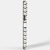 Coques Case-Mate iPhone Monogramme Nom Initial Noir Or Chevron Zig Zag (Verso / Droite)