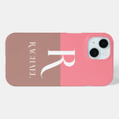 Coques Case-Mate iPhone Monogramme Nom Moderne Design (Verso (horizontal))