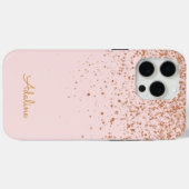 Coques Case-Mate iPhone Monogramme Nom Paillettes Dorées (Verso (horizontal))