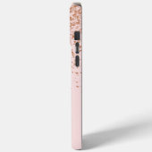 Coques Case-Mate iPhone Monogramme Nom Paillettes Dorées (Verso / Gauche)