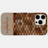 Coques Case-Mate iPhone Monogramme Nom personnalisé Échelles de sirène mét (Verso (horizontal))