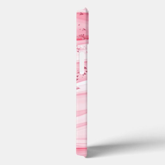 Coques Case-Mate iPhone Monogramme Nom Pink Swirls Marble Sparkles tendanc (Verso / Droite)