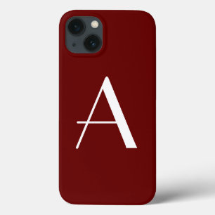 Case-Mate iPhone Case Monogramme Nom propre Initiale Vintage rouge foncé
